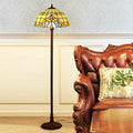 Mediterranean Stained Glass Home 2-Light Floor Lamp