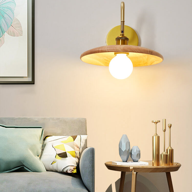 Wooden Tray Shaped Wall Lamp