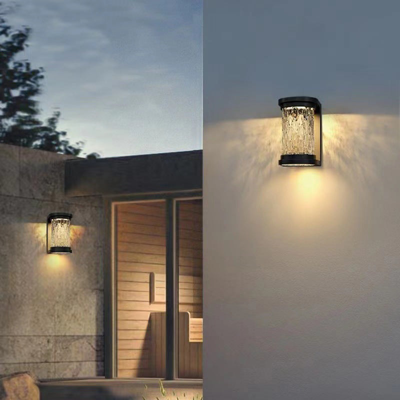 Cylinder Stainless Steel Glass Outdoor Light