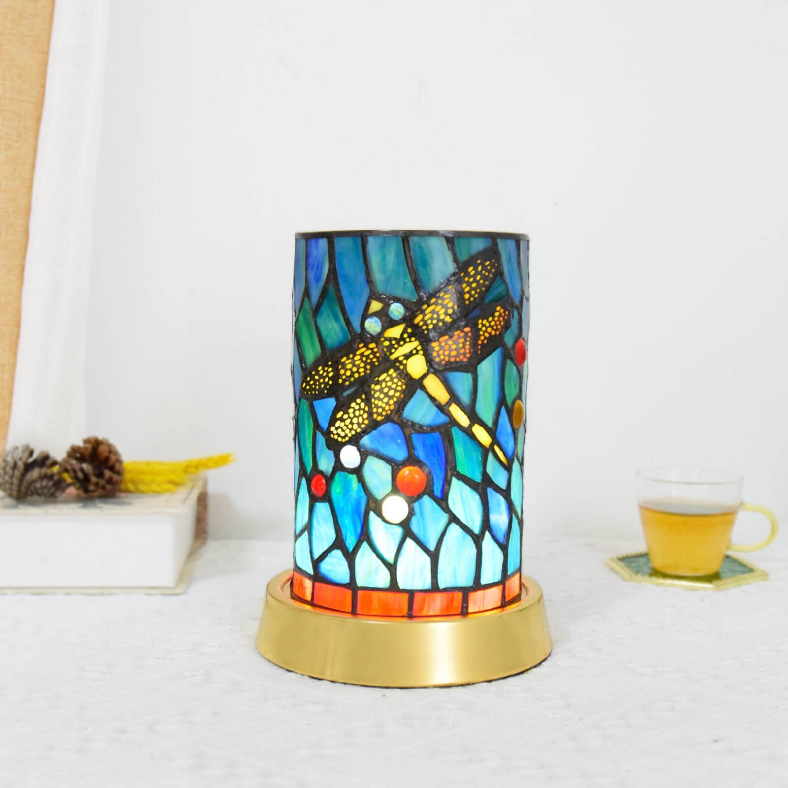 Style Stained Glass Iron Table Lamp