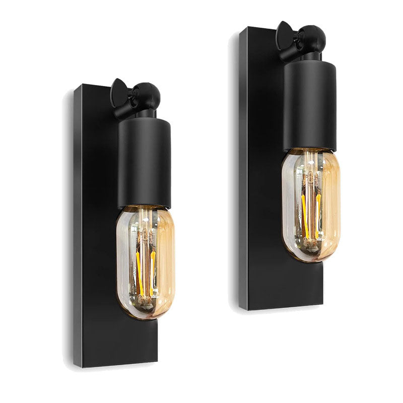 Iron Black Finish Frame Wall Lamp