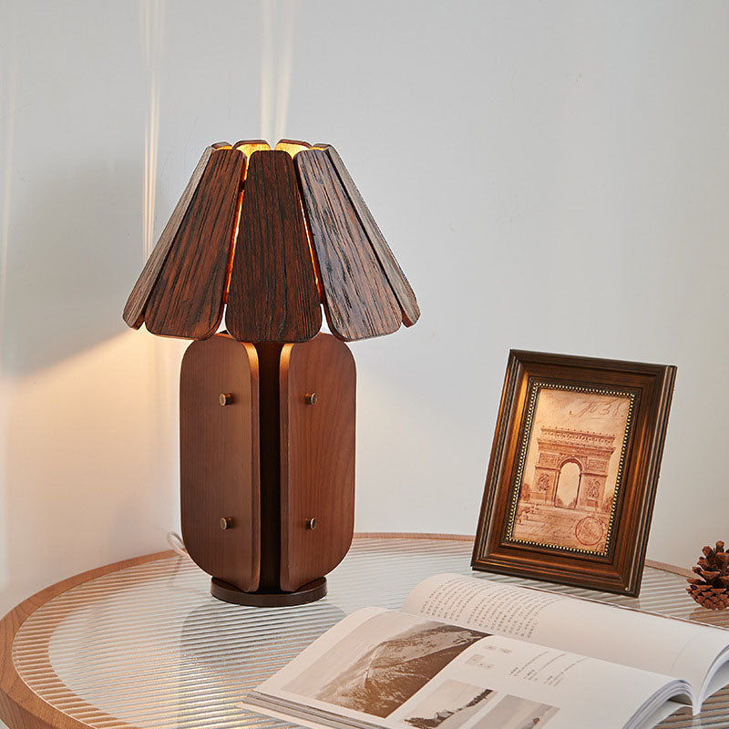Rectangular Cone Brass Solid Table Lamp