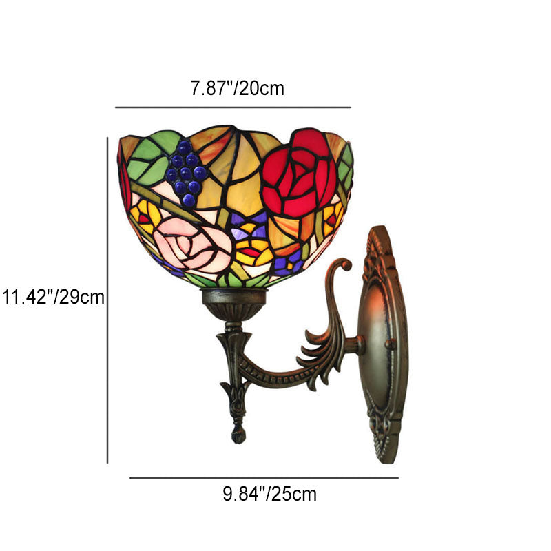 Grape Flower Bowl Stained Wall Lamp