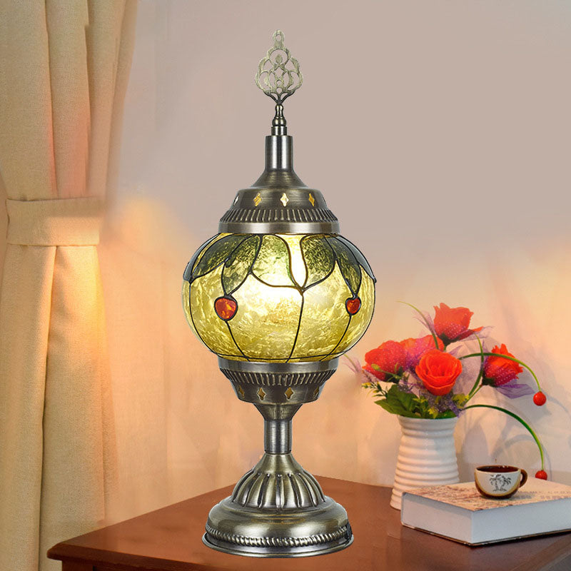 Romantic Oval Iron Enameled Table Lamp