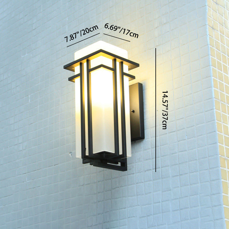 Rectangular Alloy Glass Patio Outdoor Light