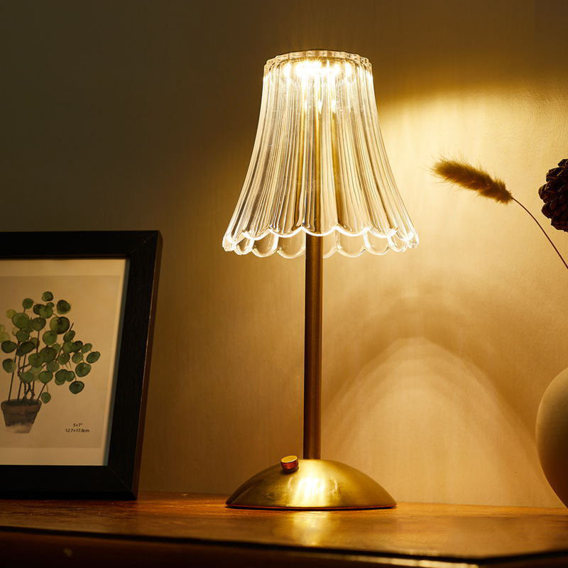 Flower Metal Acrylic Bedroom Table Lamp