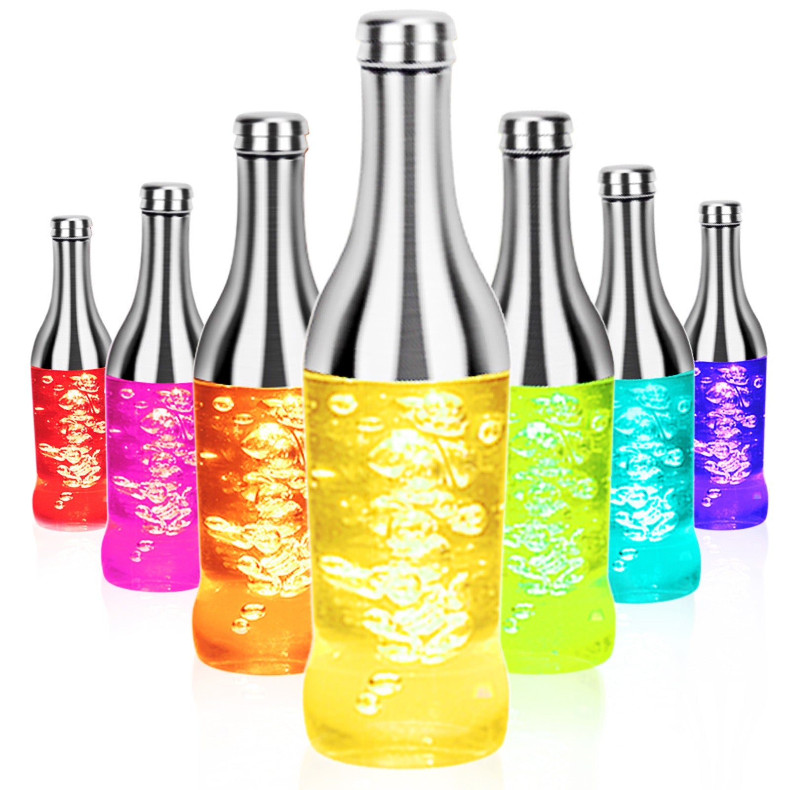 RGB Colorful Wine Bottle Table Lamp