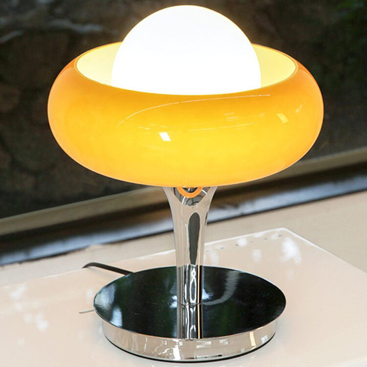 Glass Egg Tart Iron Table Lamp