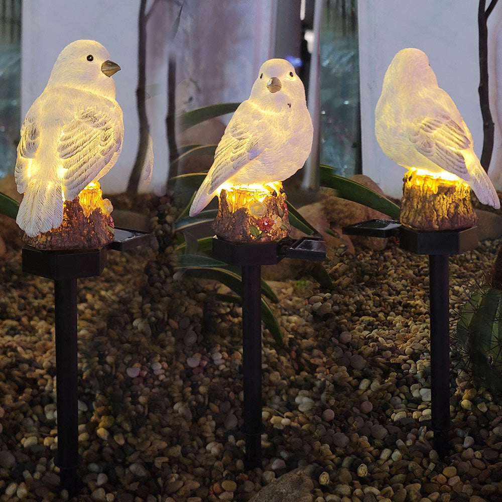 Resin Birdie Lawn Insert Outdoor Light