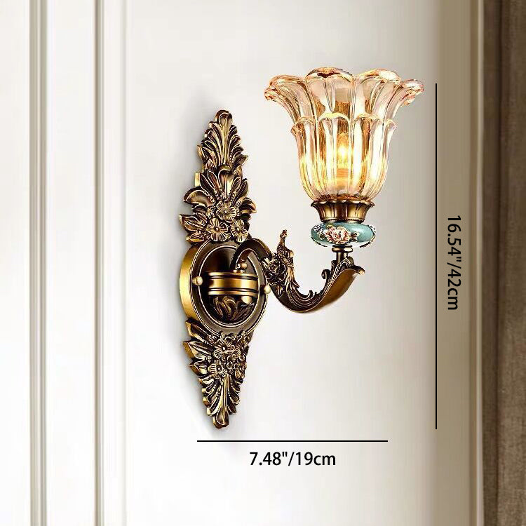 Resin Zinc Alloy Glass Wall Lamp