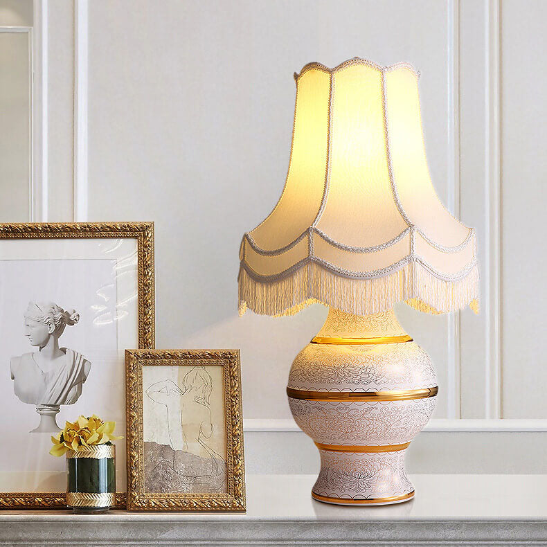 Vase Ceramic Copper Fabric Table Lamp