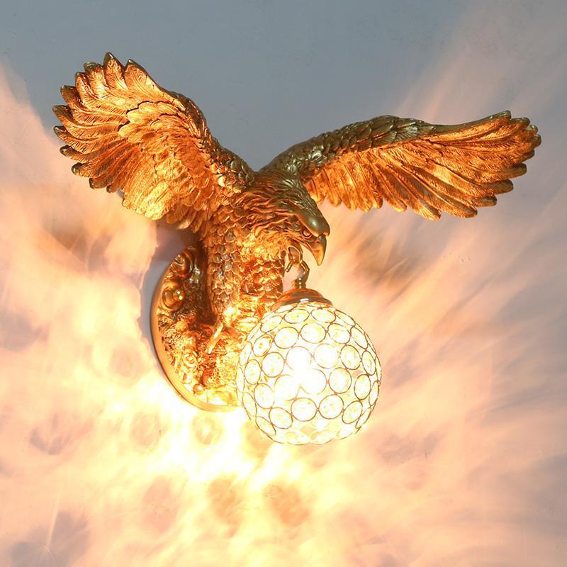 Resin Eagles Crystal Wall Lamp