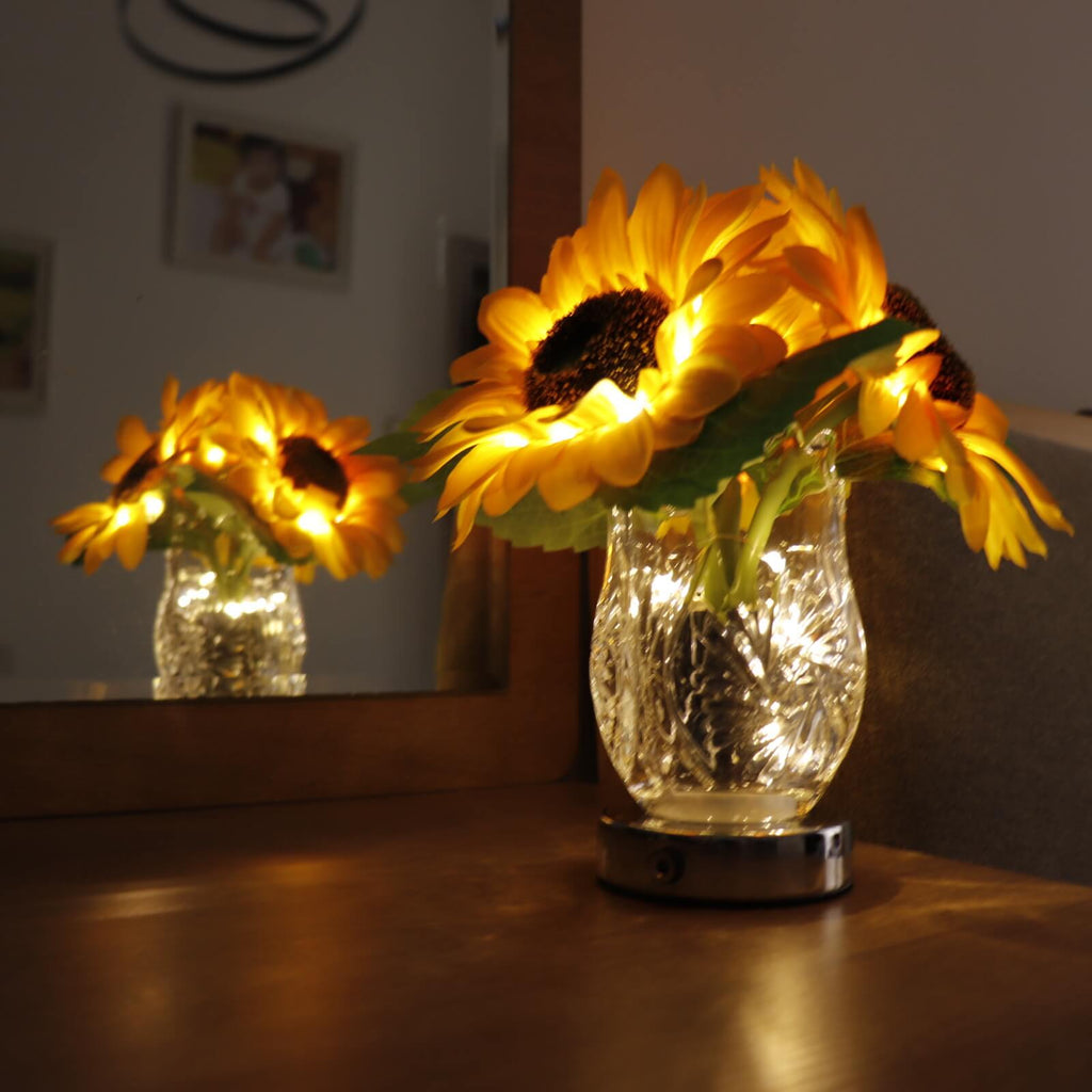 Sunflower Glass Vase Table Lamp