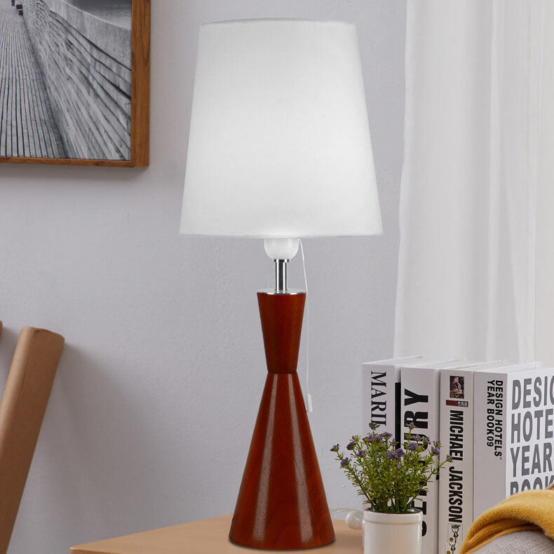 Oak Body Cotton PC Table Lamp