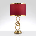 Red Fabric Knot Ring Table Lamp