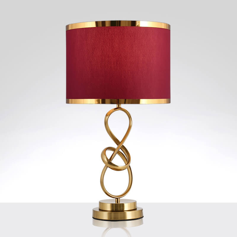 Red Fabric Knot Ring Table Lamp