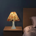 Pleated Printed Cylinder Iron Table Lamp