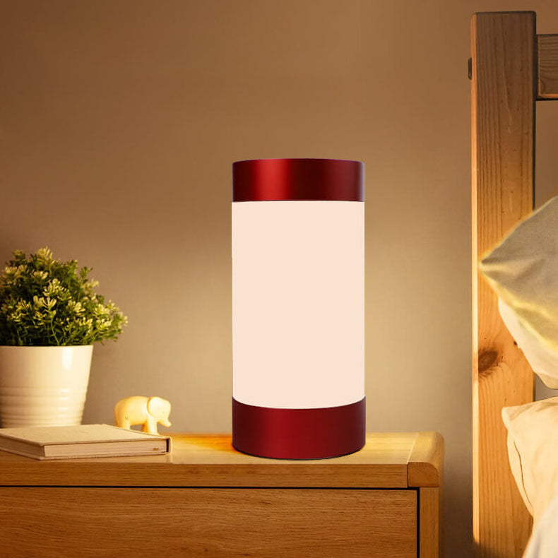 Cylindrical Aluminum Acrylic Table Lamp