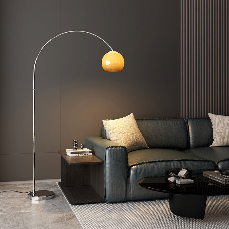 Contemporary Scandinavian Glass Round Floor Lamp