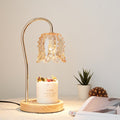 Flower Wood Iron Glass Table Lamp