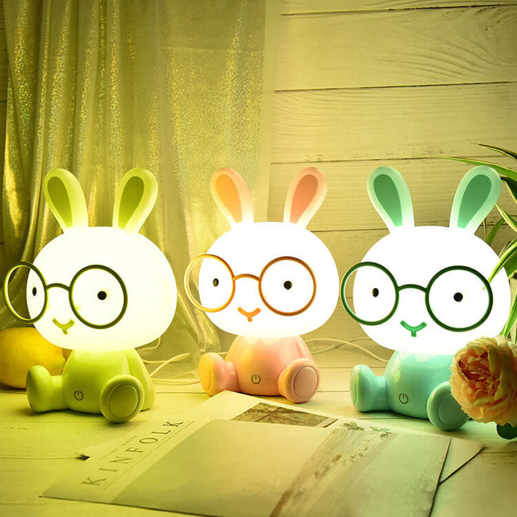 Cartoon Rabbit Glasses Night Table Lamp