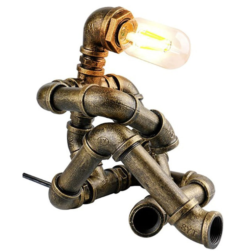 Plumbing Robot Iron Bedroom Table Lamp