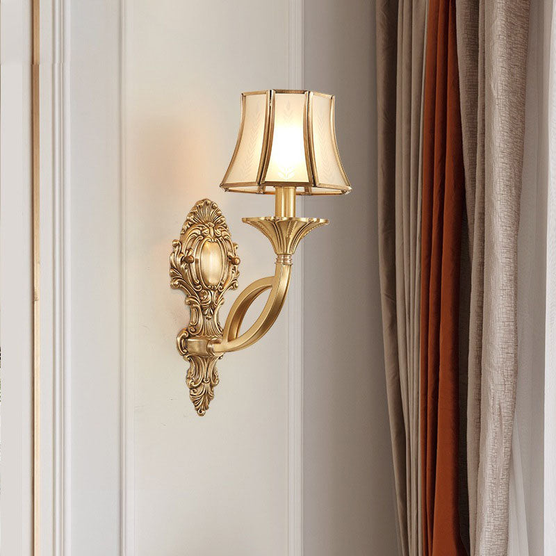 Hexagonal Wheat Copper Glass Wall Lamp
