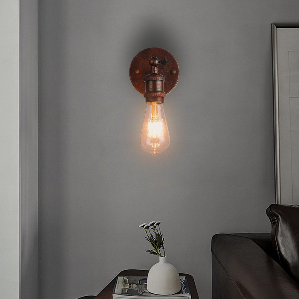 Round Iron Living Room Wall Lamp