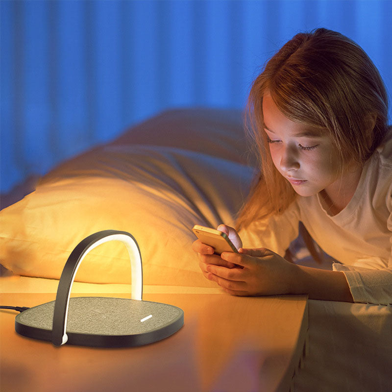 Wireless Charging Round Flat Table Lamp