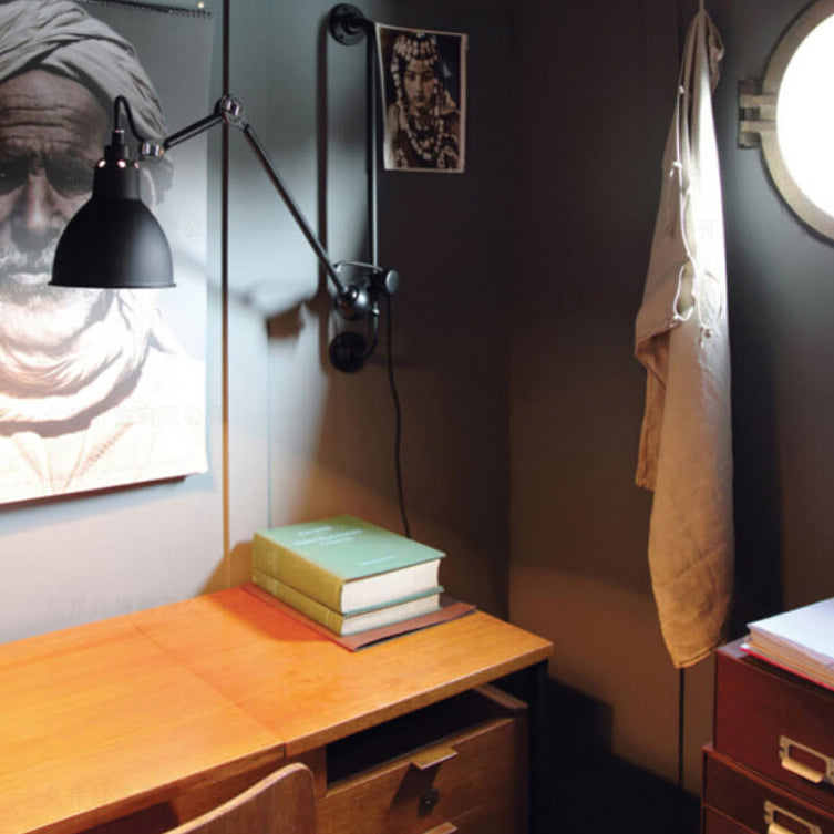 Iron Long Pole Swing Wall Lamp