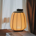 Portable Round Lantern Wood Table Lamp
