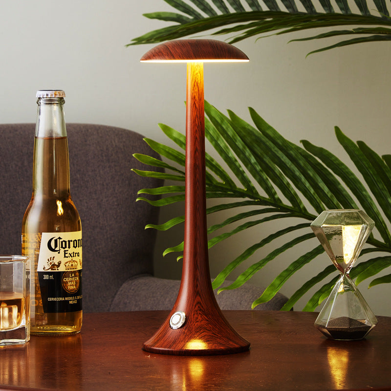 Wood Grain Iron Acrylic Table Lamp