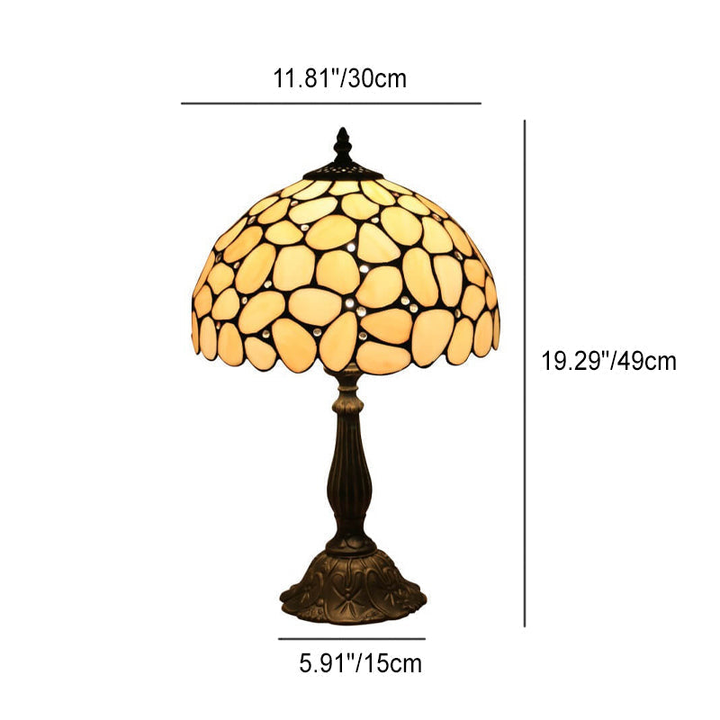 Pebbles Flower Stained Glass Table Lamp