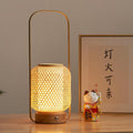 Bamboo Weaving Handheld Cylinder Table Lamp