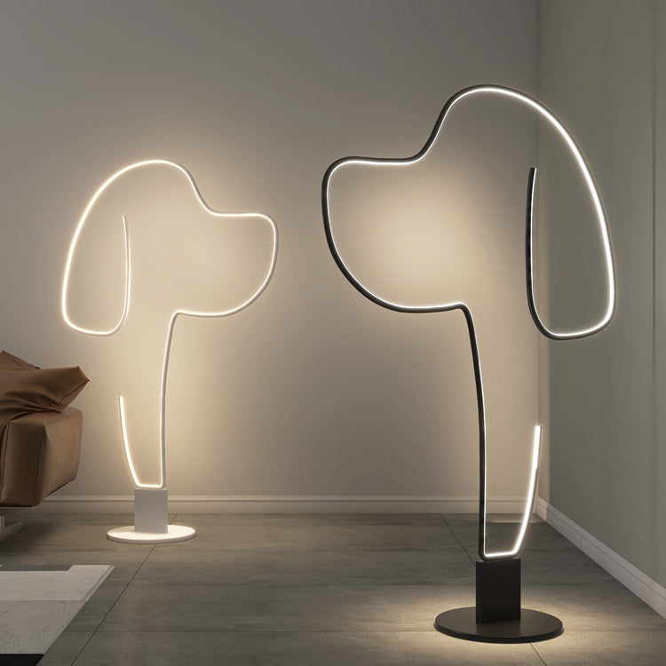 Iron Aluminum Acrylic Cat Floor Lamp