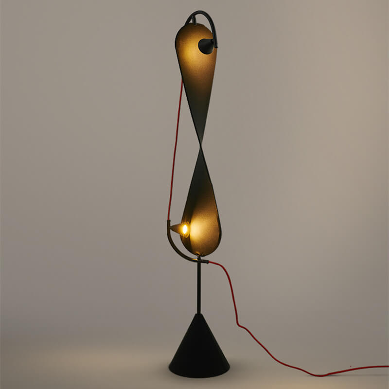 Spiral Iron High-stretch Fabric 2-Light Floor Lamp