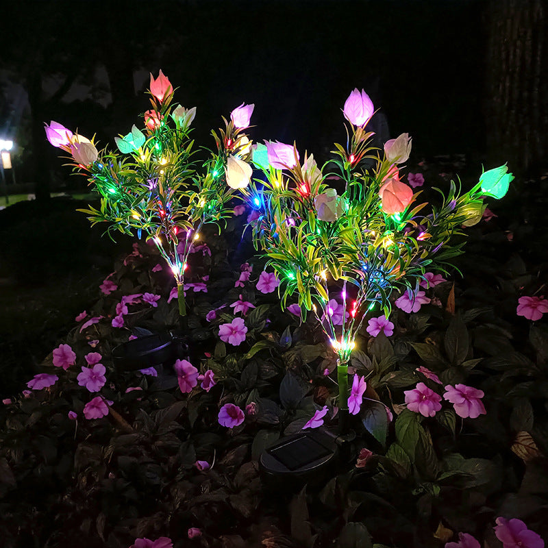 Waterproof Imitation Gardenia Solar Outdoor Light