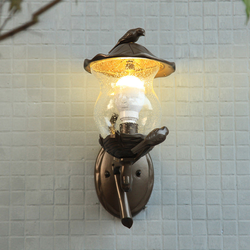Gourd Bird Aluminum Glass Outdoor Light