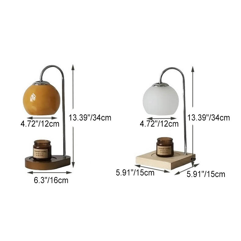 Solid Wood Candle Spherical Table Lamp