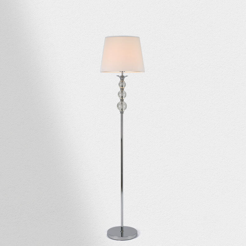 Fabric Cone Glass Plated Floor Lamp