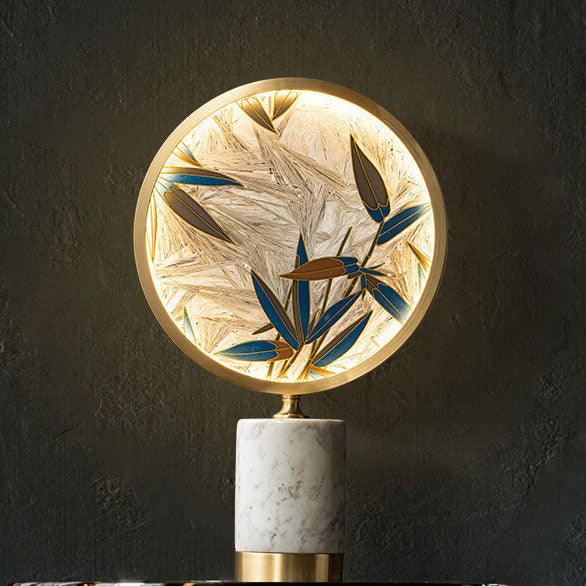 Hand Painted Enamel Round Table Lamp