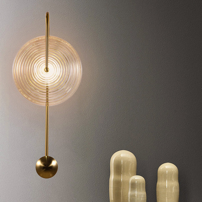 Round Ripple Iron Glass Wall Lamp