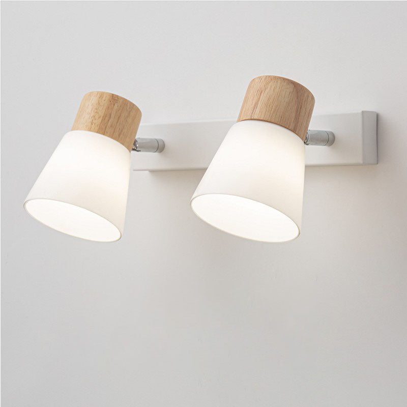 Horn Rubber Wood Iron Wall Lamp