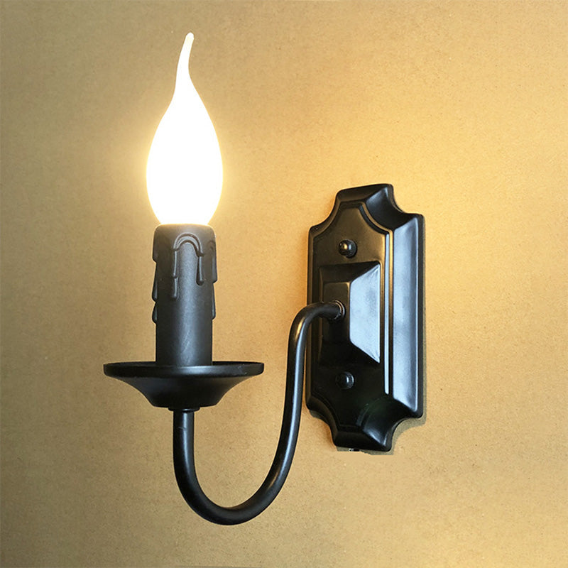 Iron Candlestick Holder Hallway Wall Lamp