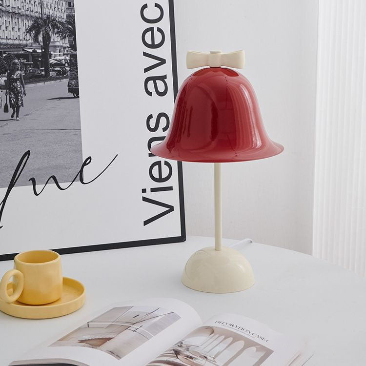 Cream Tone Bow Bell Table Lamp