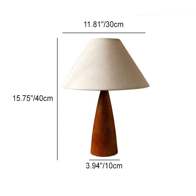 Tapered Solid Wood PVC Table Lamp