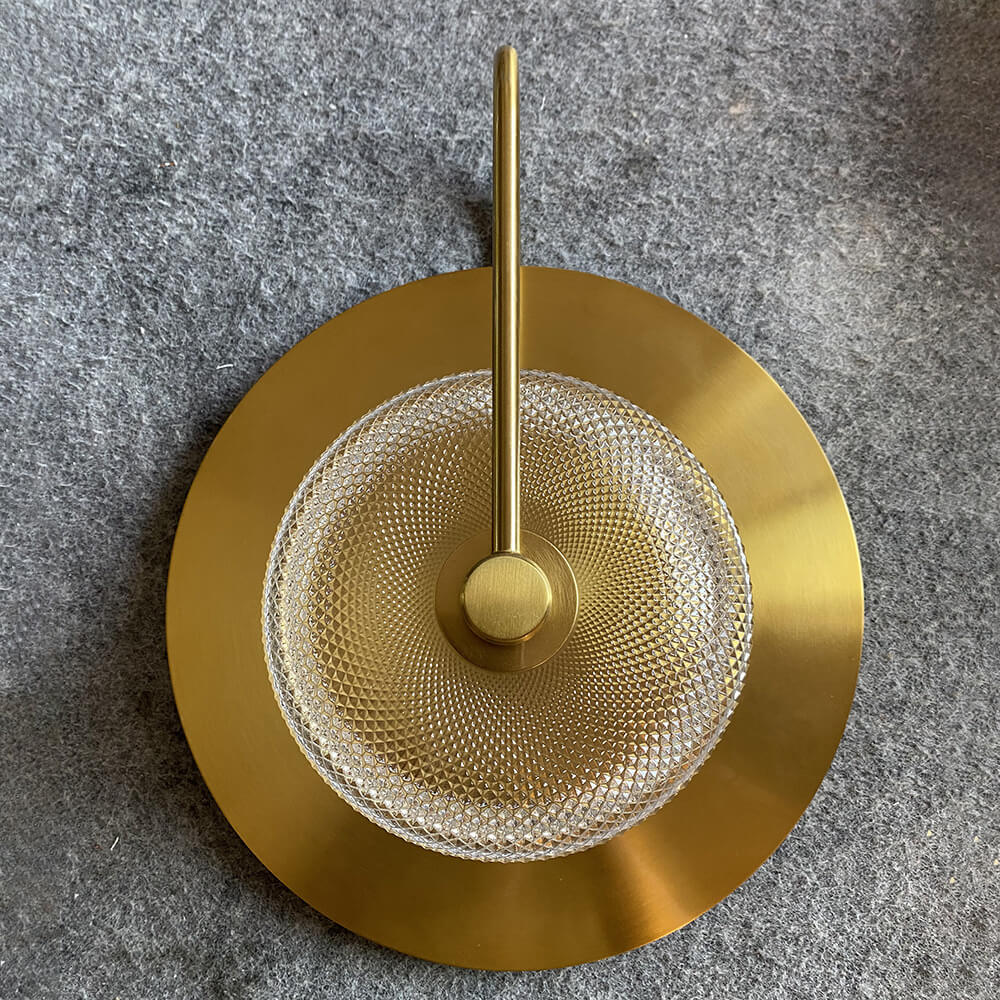 Round Disc Iron Glass Wall Lamp