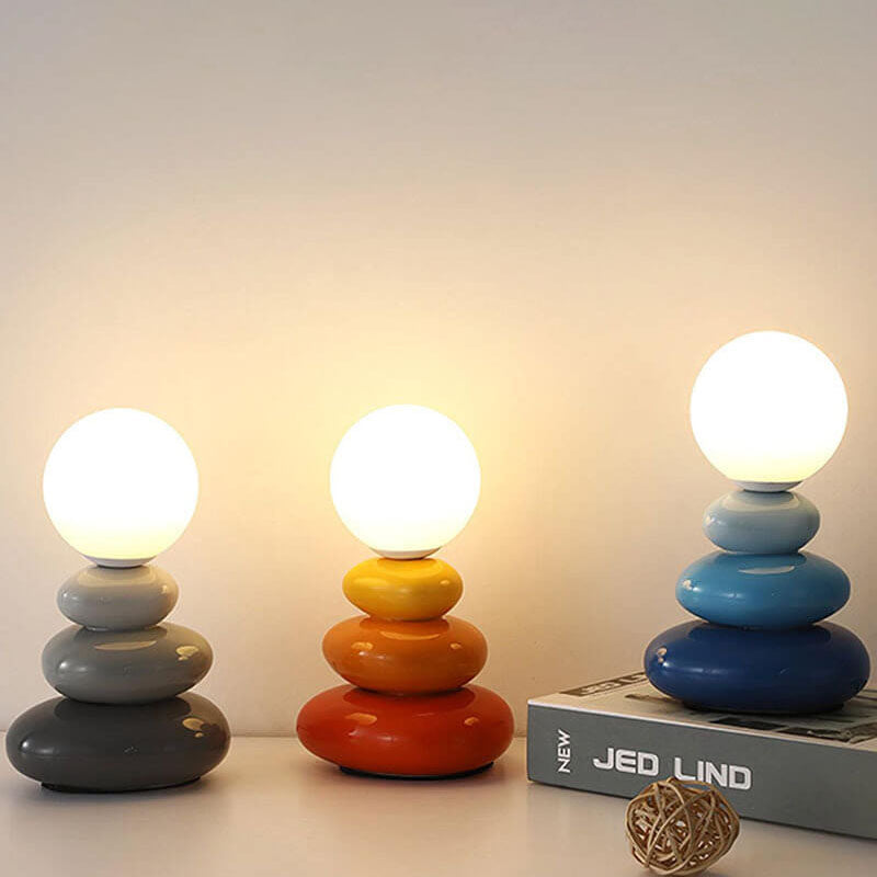Pebble Ceramic Glass Table Lamp