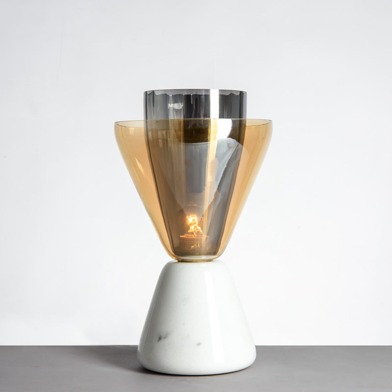 Marble Glass Cone Table Lamp