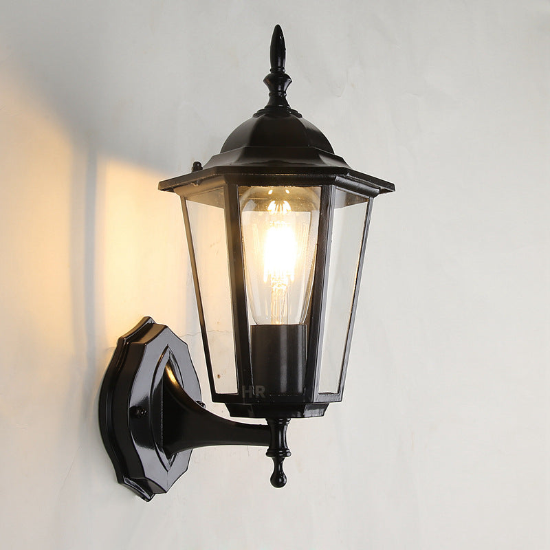 Hexagonal Aluminum Frame Frosted Outdoor Light